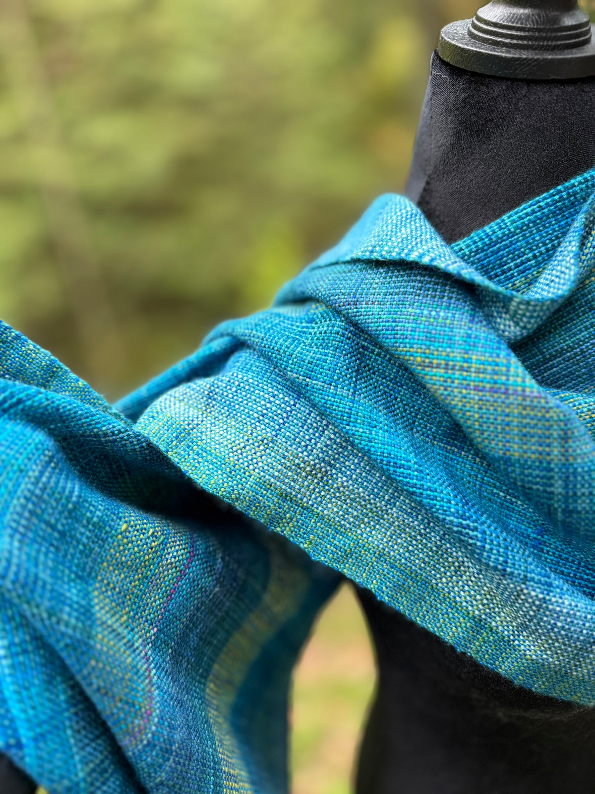 Handwoven Merino Wrap - Spring Greens