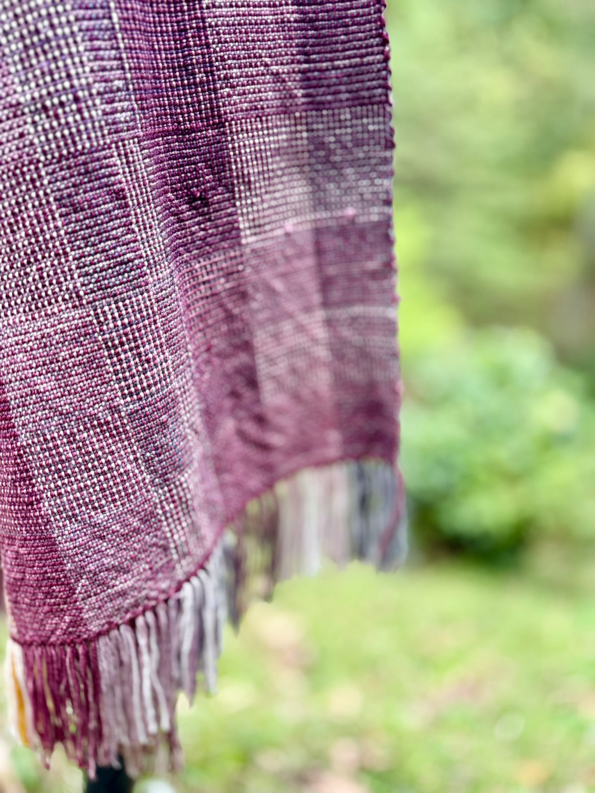 Handwoven Merino Wrap - Berry & Gold