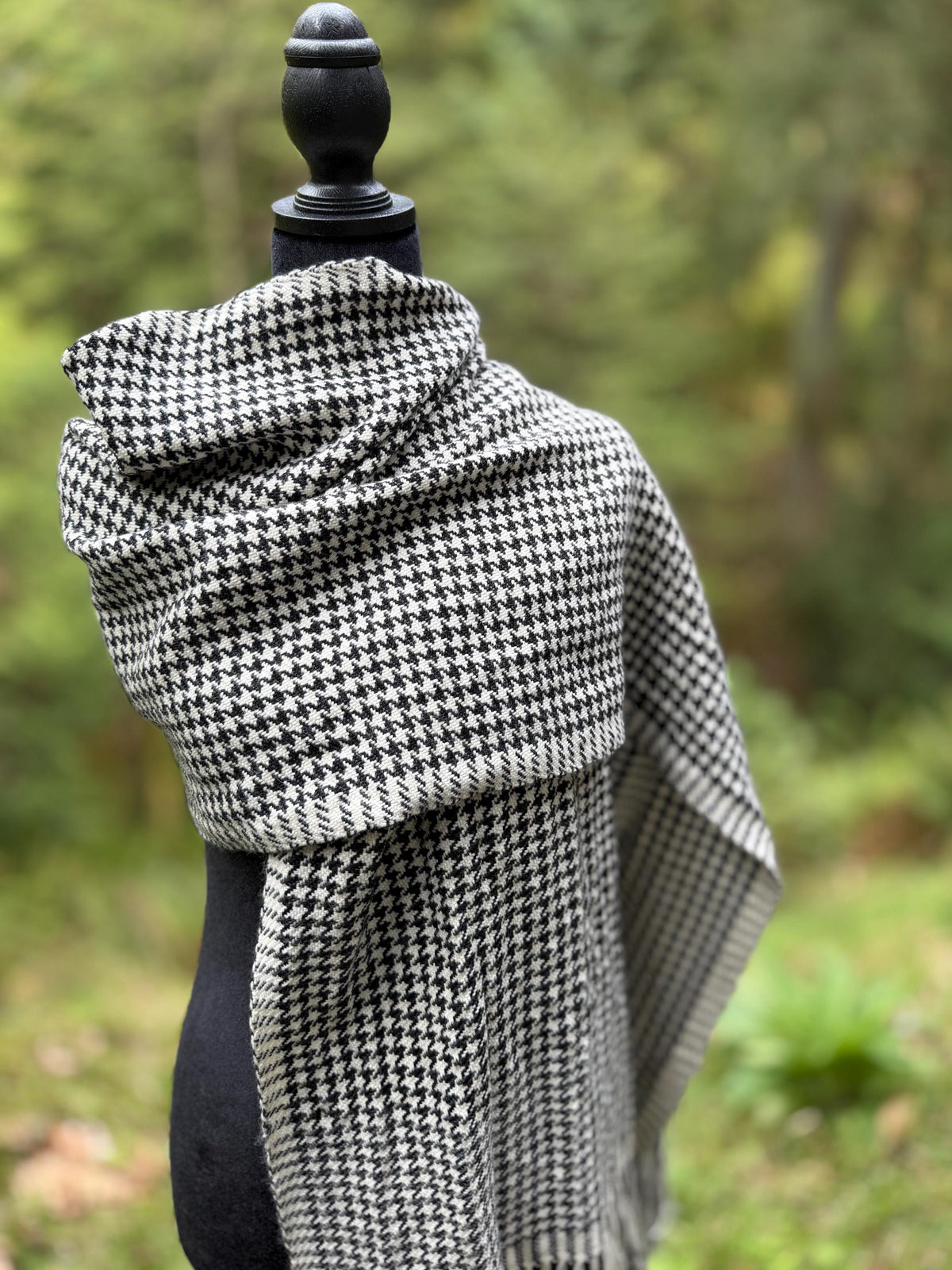 Houndstooth Wrap - Alpaca, Silk, Merino