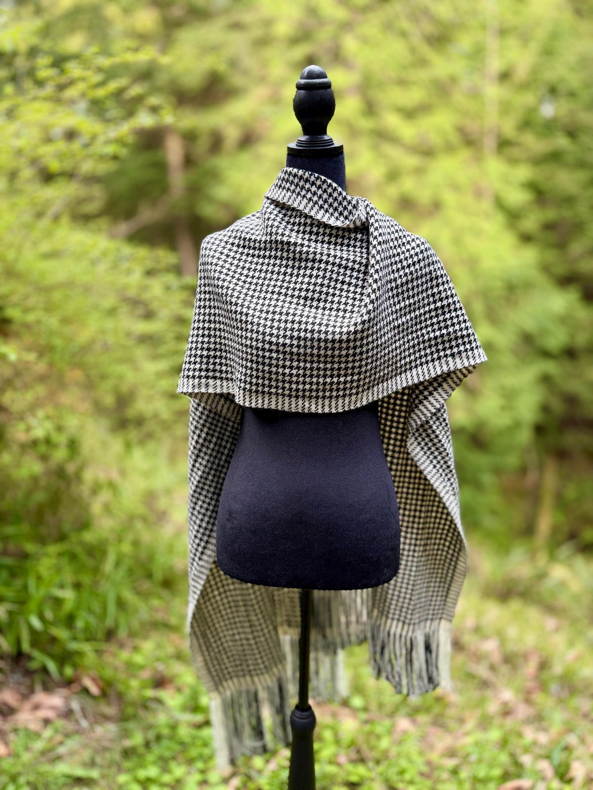 Houndstooth Wrap - Alpaca, Silk, Merino