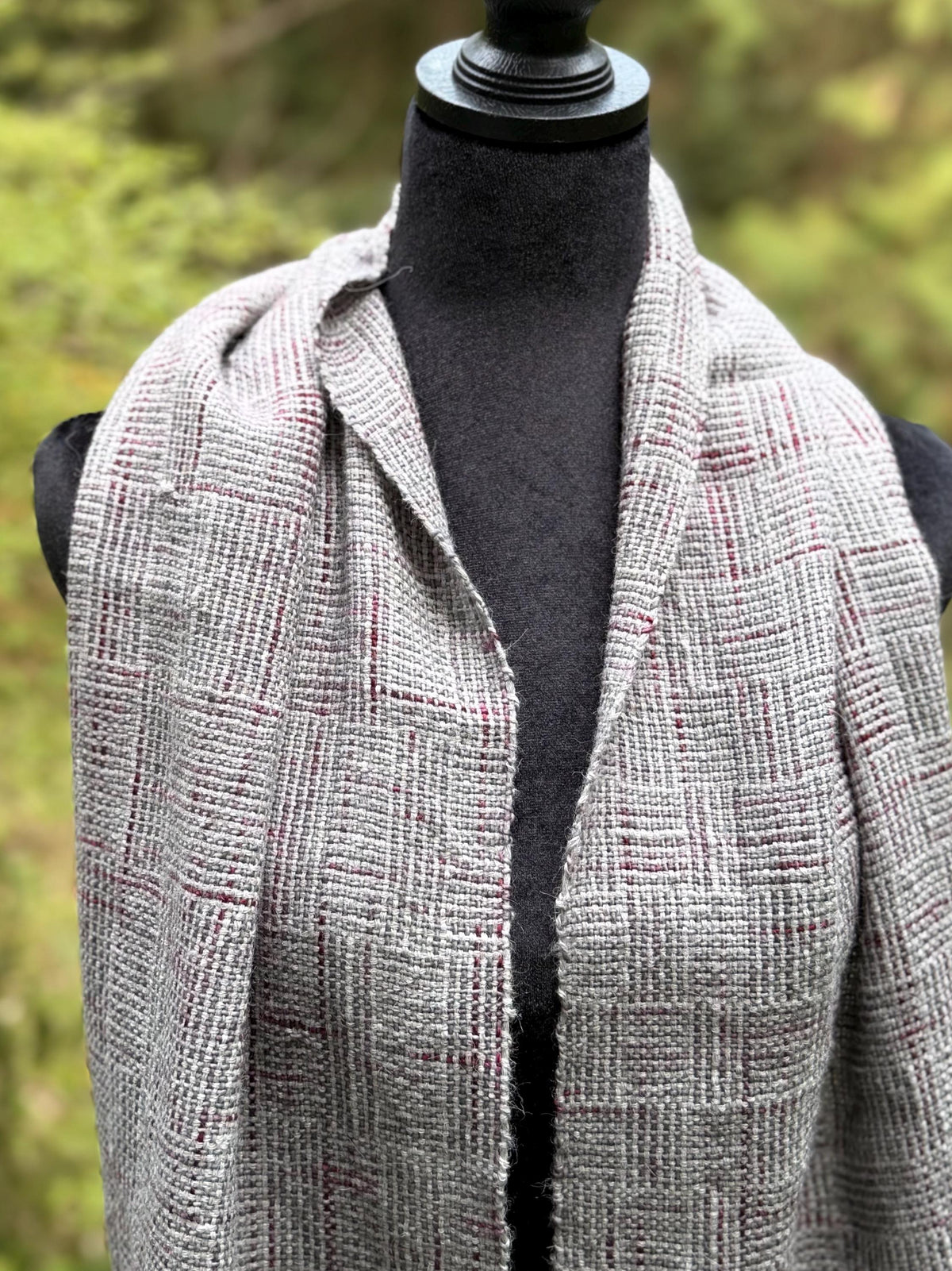 Merino Alpaca Silk - Silver and Plum Logcabin