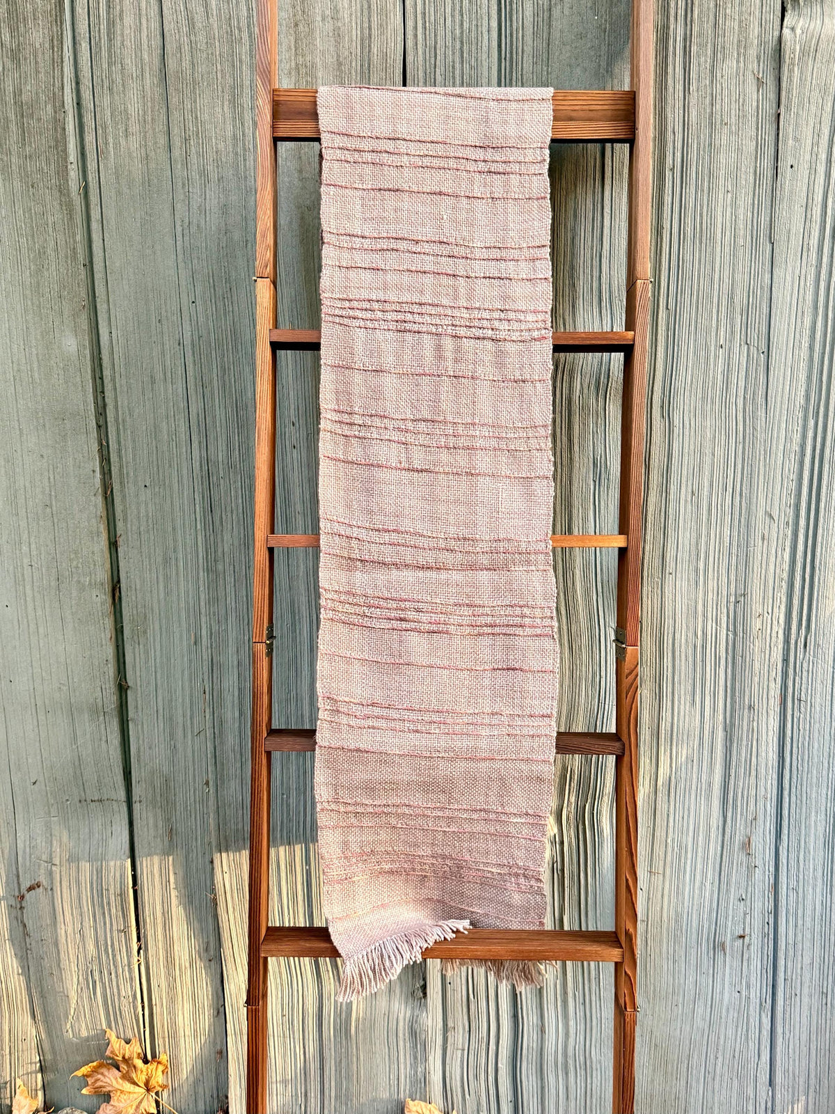 Rose Gold and Soft Grey Merino Scarf