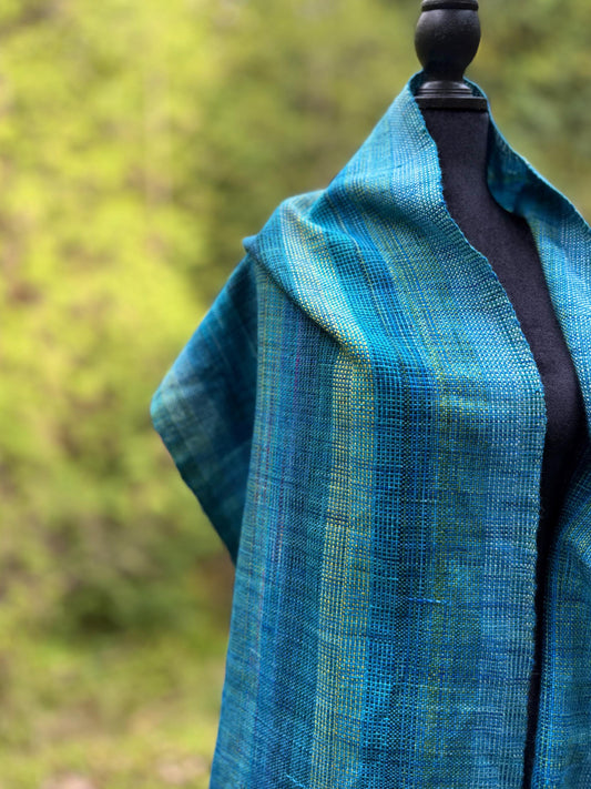 Merino Wrap - Bluebird and Aqua