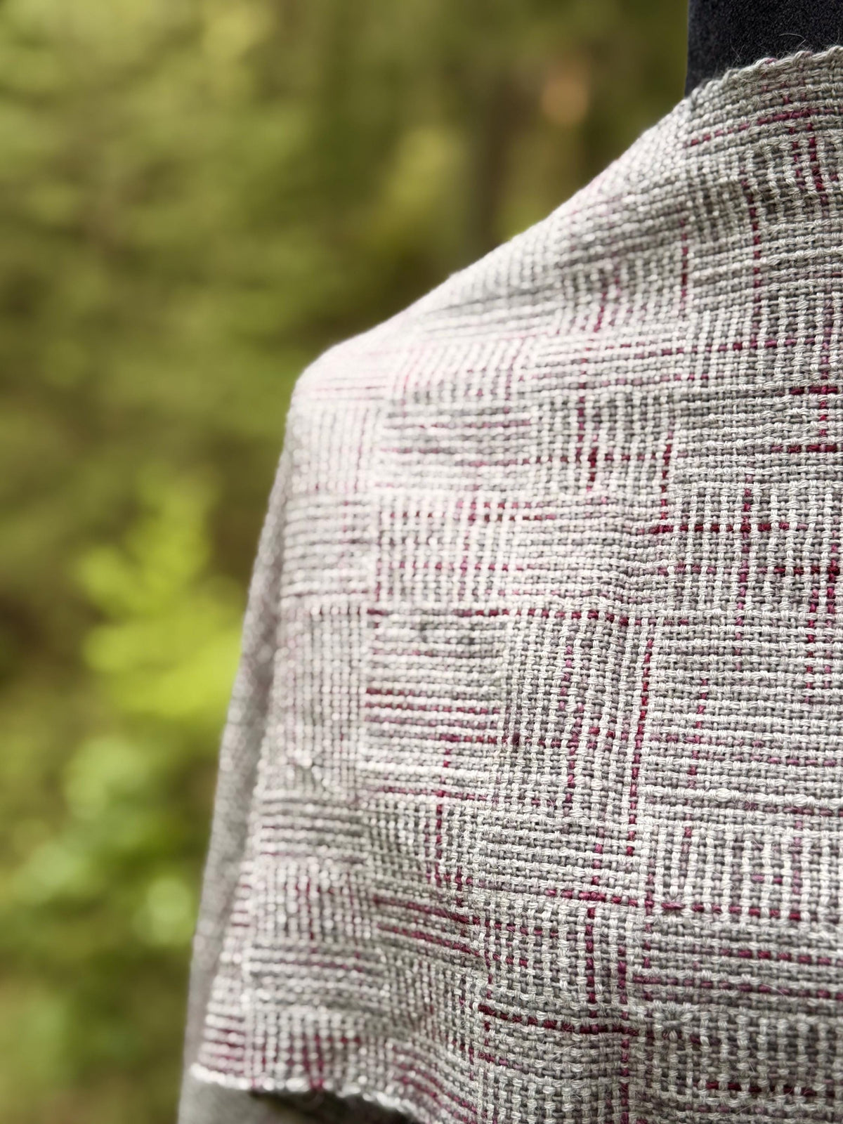 Merino Alpaca Silk - Silver and Plum Logcabin