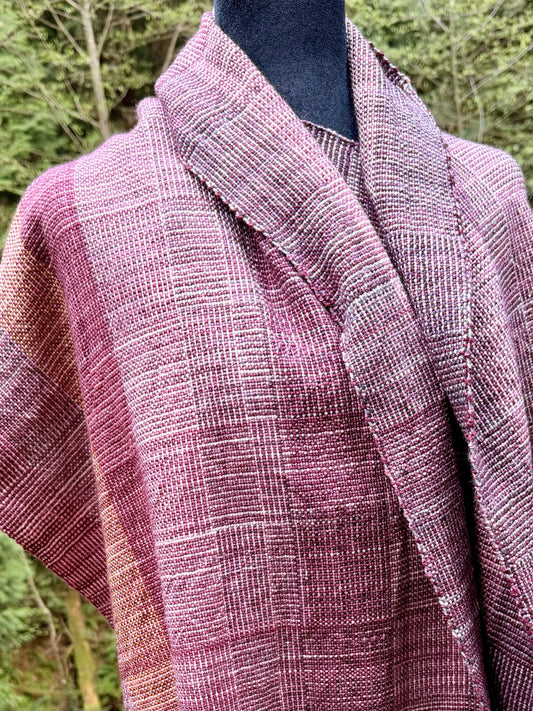 Merino Wrap - Mauve and Plum