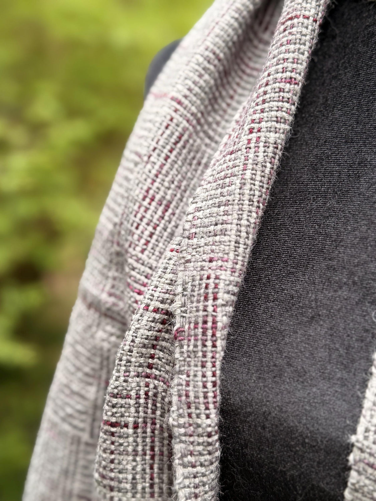 Merino Alpaca Silk - Silver and Plum Logcabin