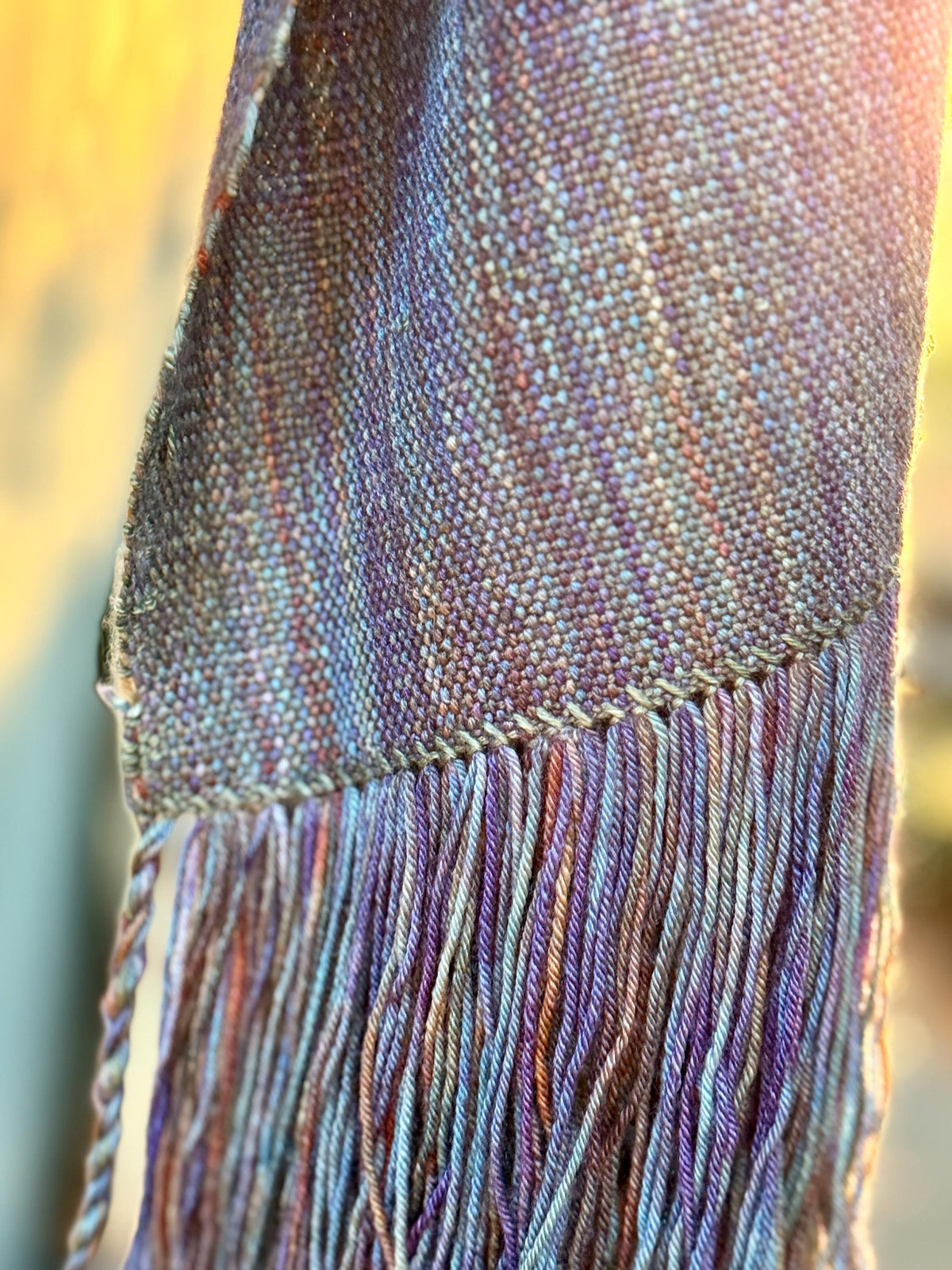 Merino Silk Scarf - Iridescent Purple and Green