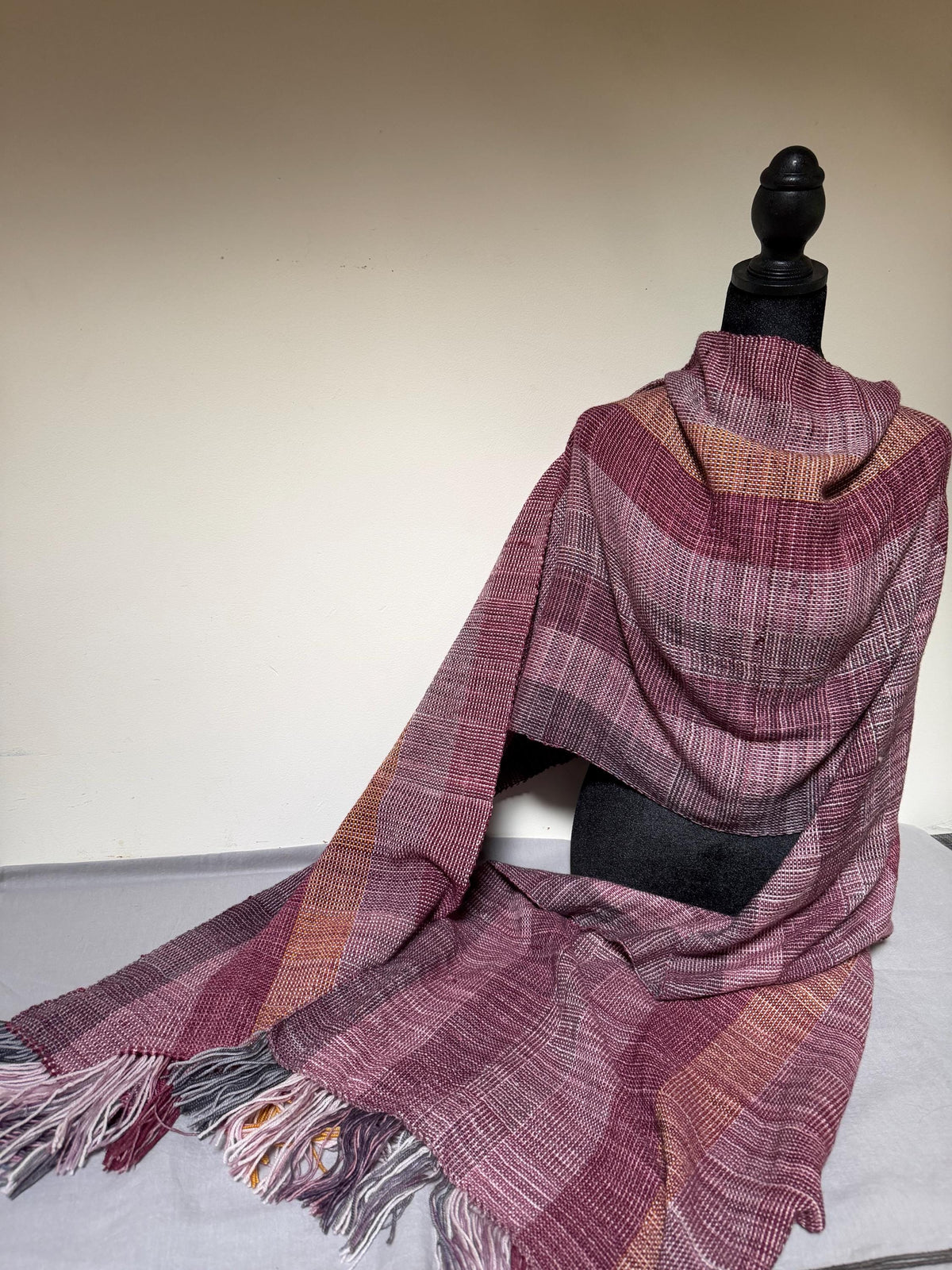 Merino Wrap - Mauve and Plum