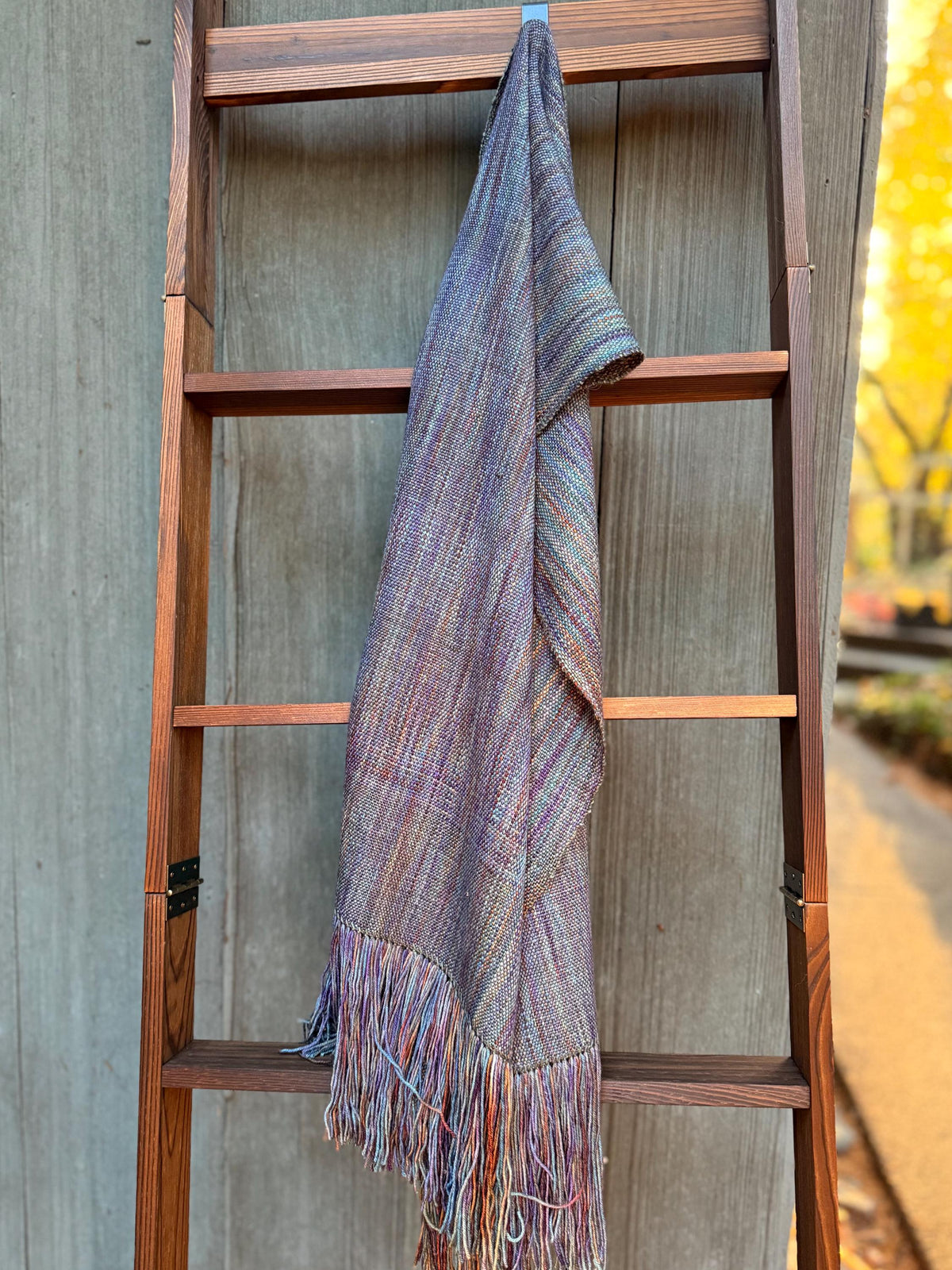 Merino Silk Scarf - Iridescent Purple and Green