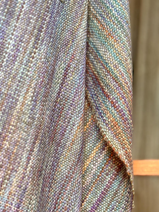 Merino Silk Scarf - Iridescent Purple and Green