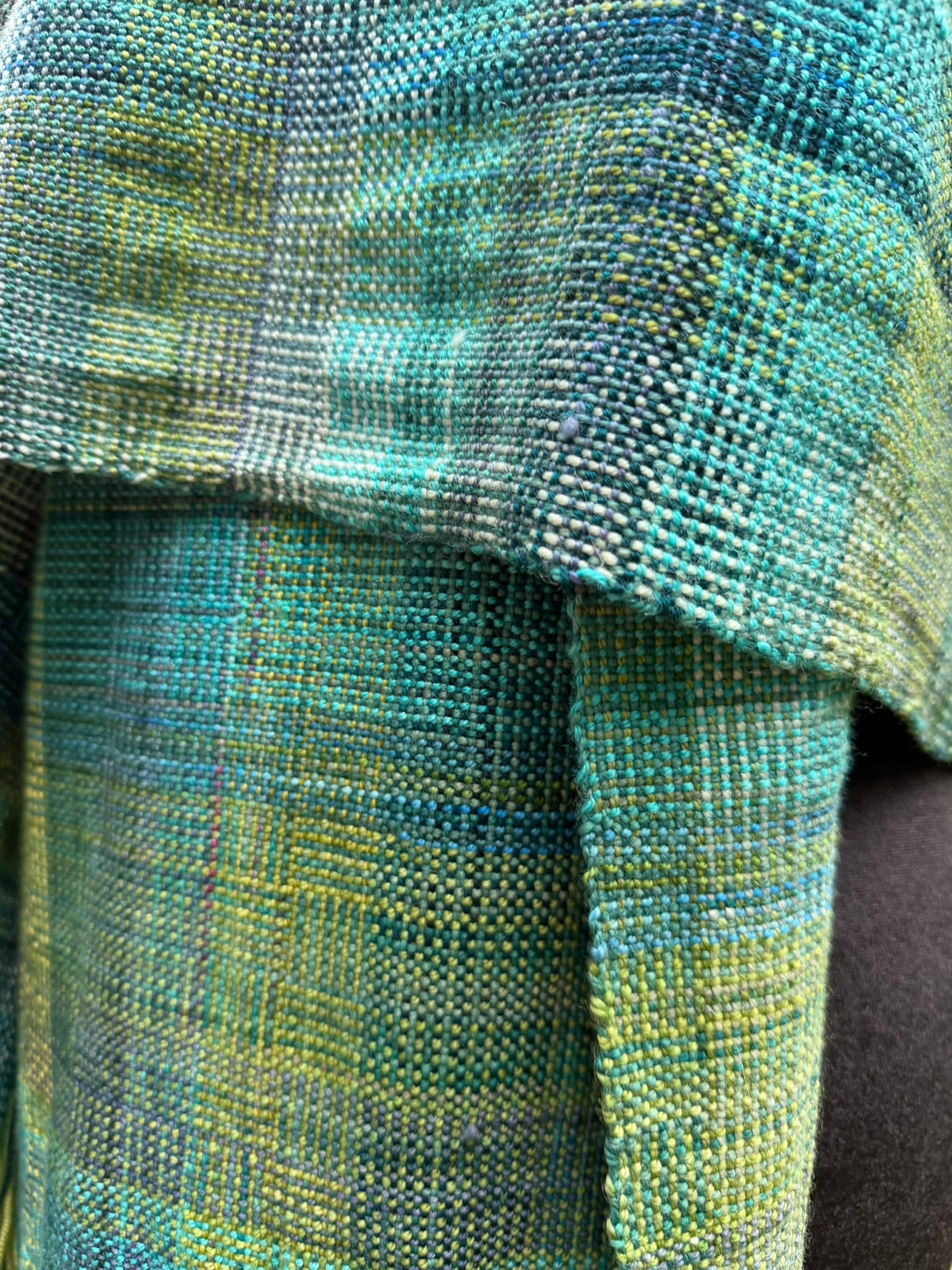 Handwoven Merino Wrap - Spring Greens