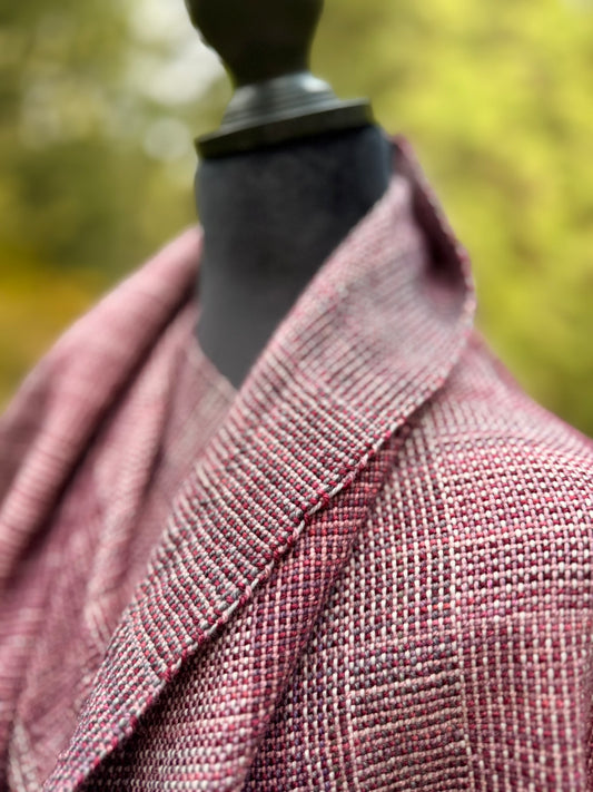 Handwoven Merino Wrap - Berry & Gold