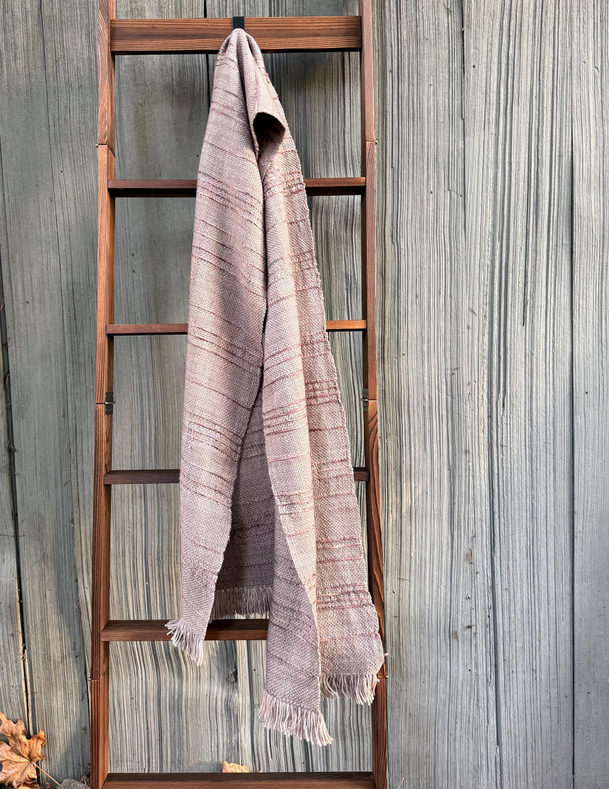Rose Gold and Soft Grey Merino Scarf