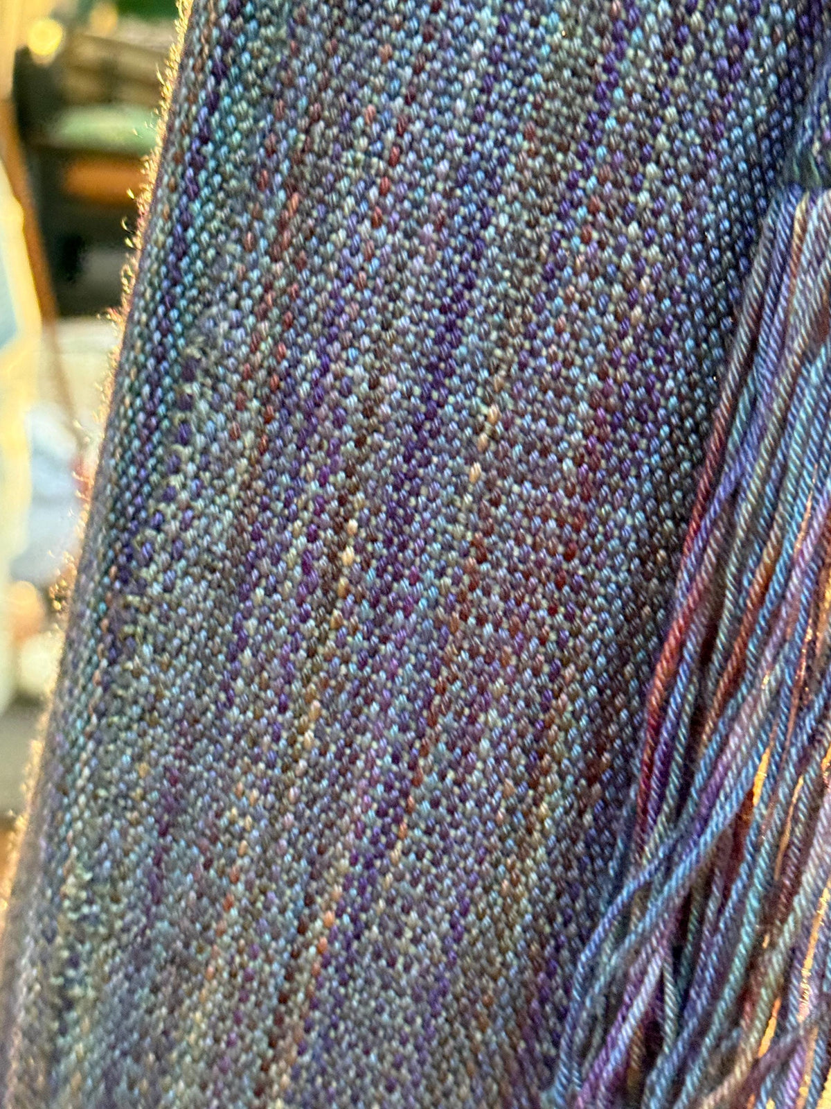 Merino Silk Scarf - Iridescent Purple and Green