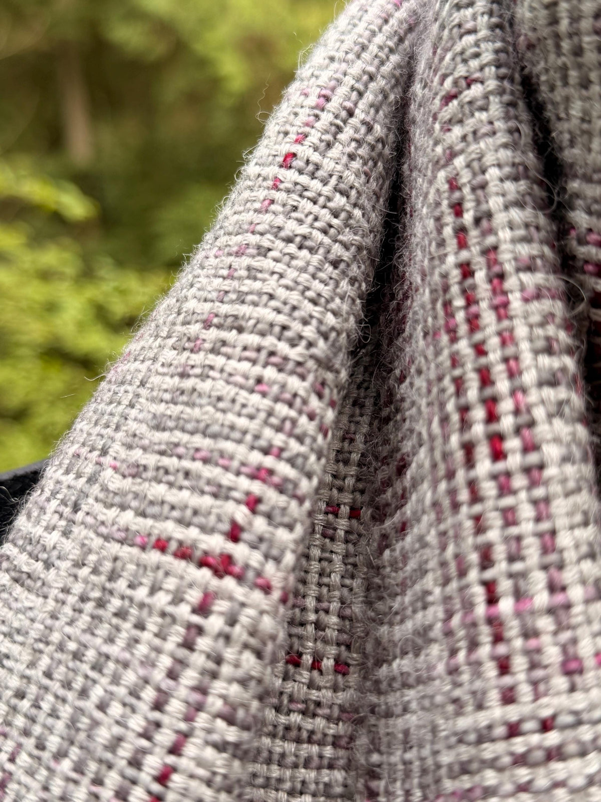 Merino Alpaca Silk - Silver and Plum Logcabin