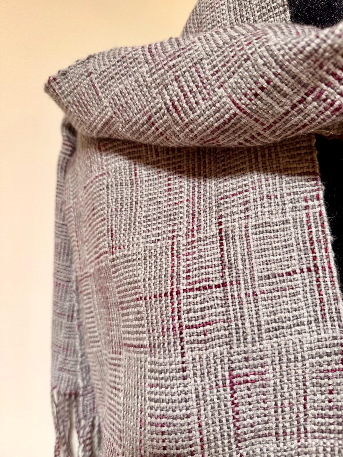 Merino Alpaca Silk - Silver and Plum Logcabin