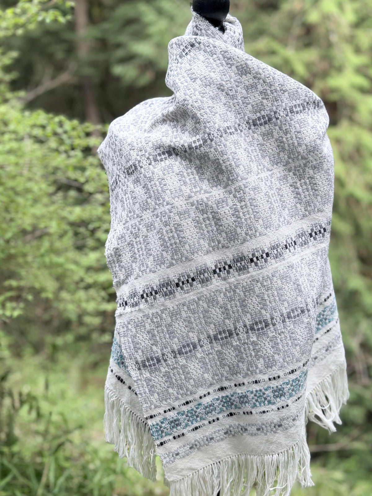 Overshot Shawl in Alpaca Silk