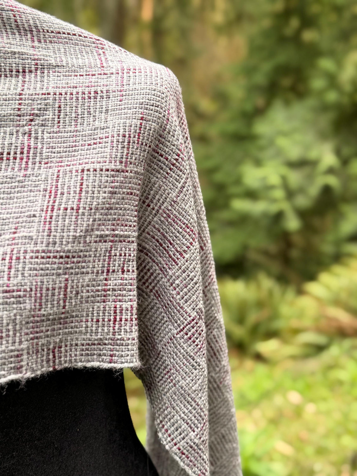 Merino Alpaca Silk - Silver and Plum Logcabin