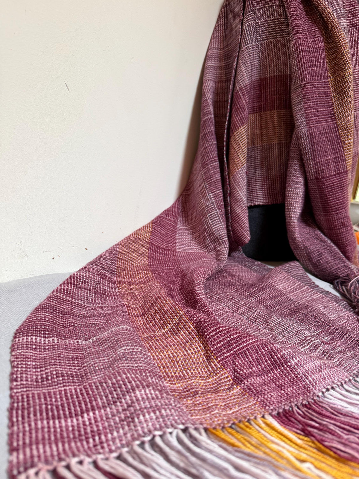 Merino Wrap - Mauve and Plum