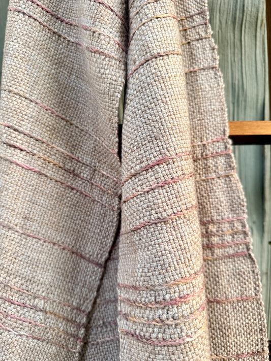 Rose Gold and Soft Grey Merino Scarf