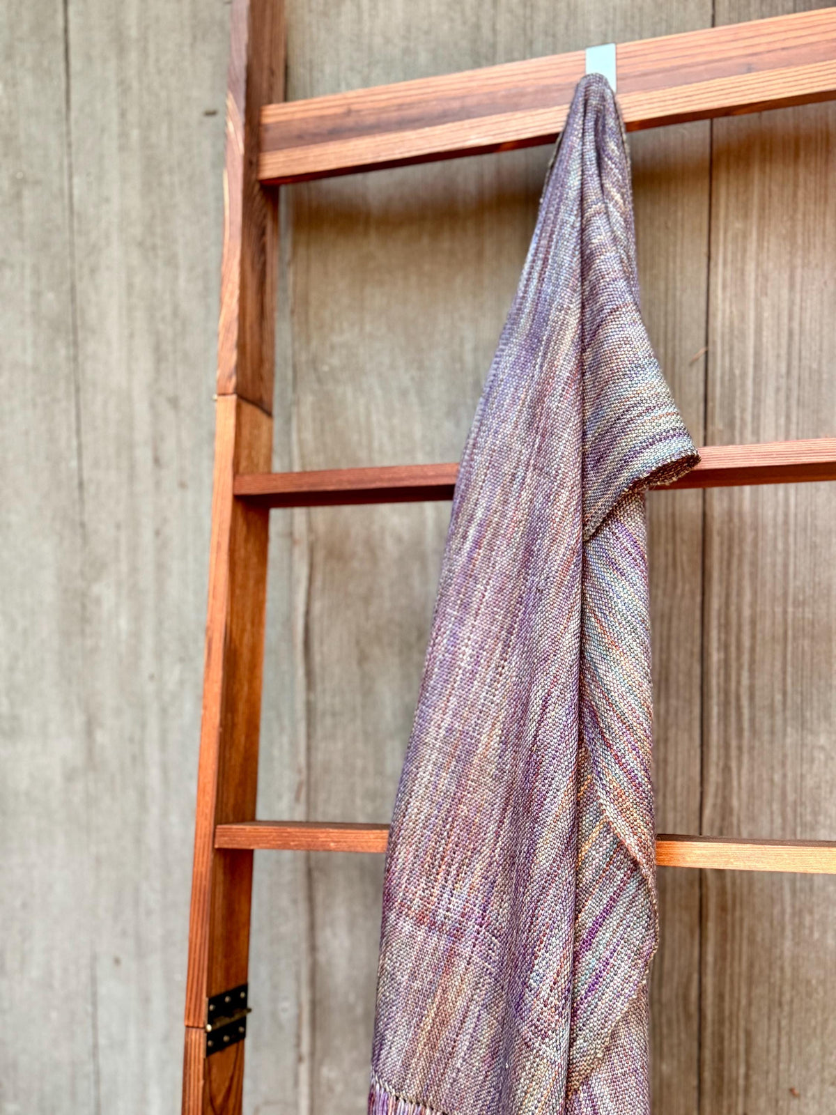 Merino Silk Scarf - Iridescent Purple and Green