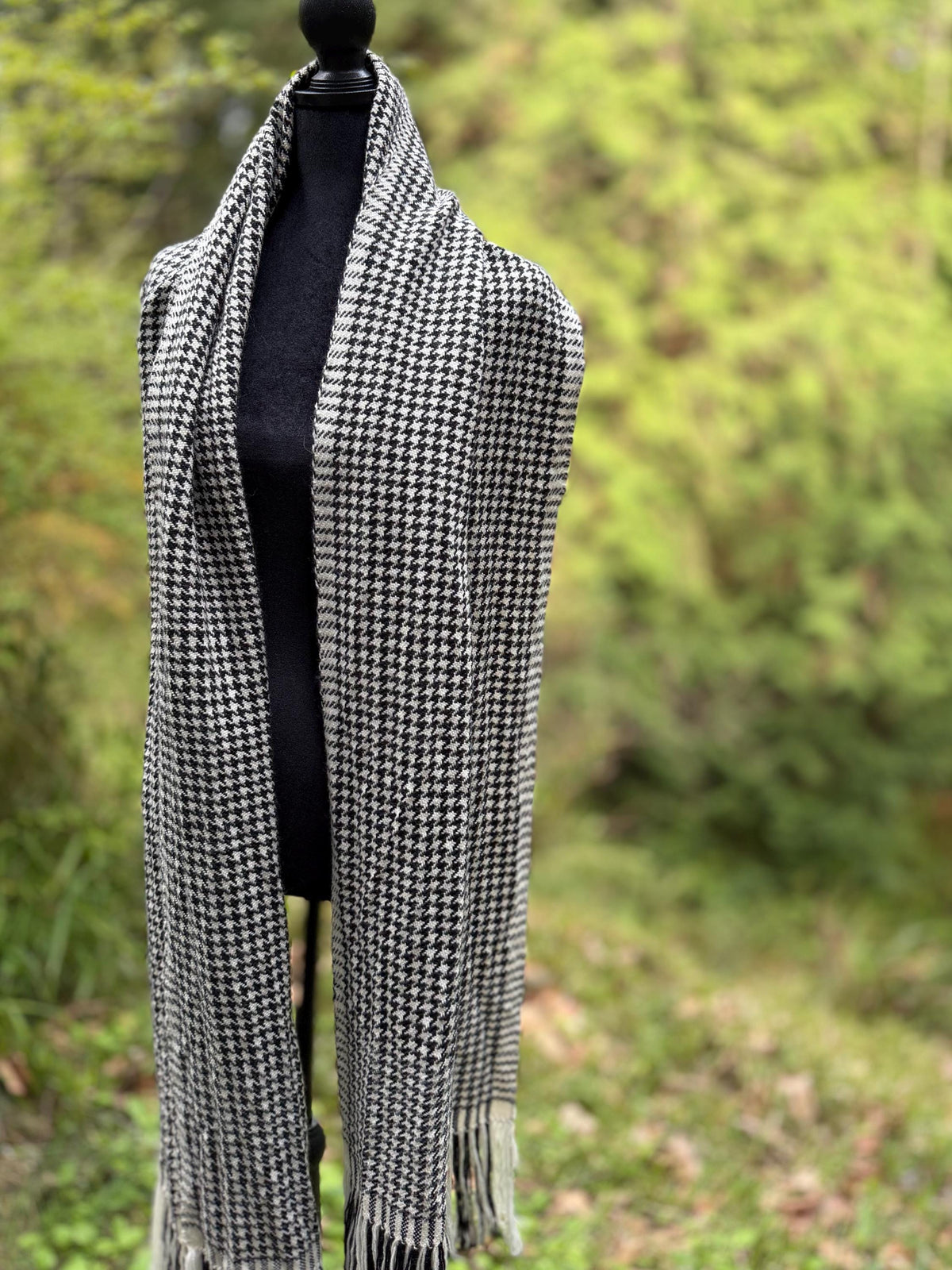 Houndstooth Wrap - Alpaca, Silk, Merino